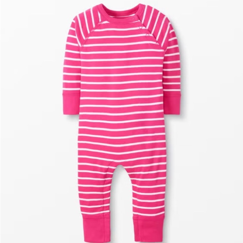 Hanna Andersson snap romper pink Striped Kids Footie 3/6m